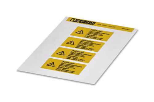 Phoenix Contact 830461 Label, Warning, Pvc, Black/yellow