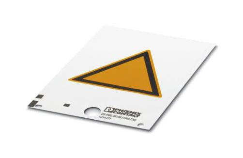 Phoenix Contact 1014127 Label, Pvc, Black / Yellow, 100Mmx100Mm