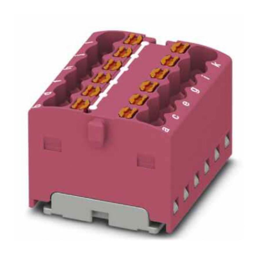 Phoenix Contact 3002901 Tb, Distribution Block, 12P, 14Awg, Pink