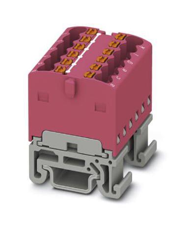 Phoenix Contact 3002977 Tb, Distribution Block, 12P, 14Awg, Pink