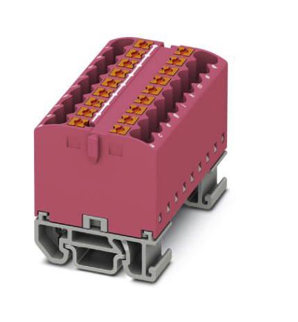 Phoenix Contact 3274161 Tb, Distribution Block, 18P, 12Awg, Pink