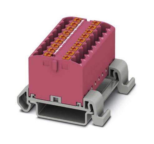 Phoenix Contact 3273193 Tb, Distribution Block, 18P, 12Awg, Pink