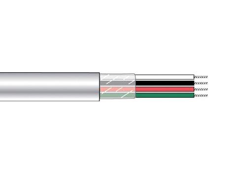 Alpha Wire 6634 Wh005 Unshld Flex Cable, 4Cond, 22Awg, 30M