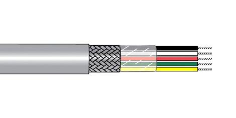 Alpha Wire M1114 Sl001 Shld Cable, 4Cond, 0.38Mm2, 305M