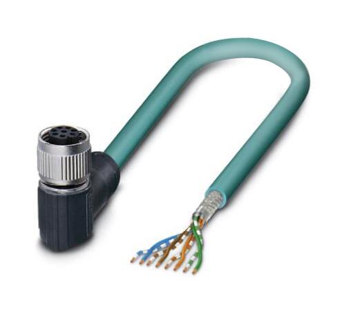 Phoenix Contact 1408754 Sensor Cord, 8P M12 Rcpt-Free End, 5M