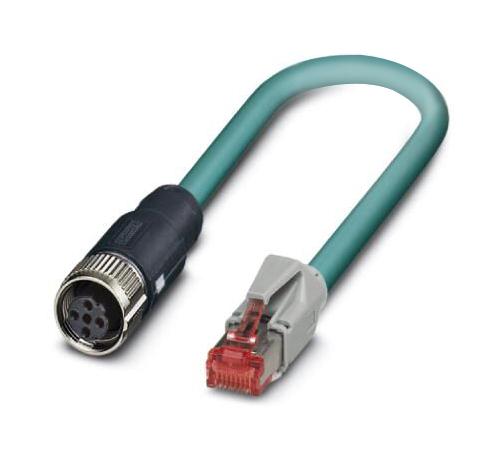 Phoenix Contact 1407385 Sensor Cord, 4P Rj45 Plug-M12 Rcpt, 2M