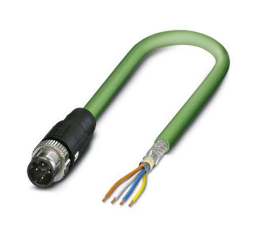 Phoenix Contact 1407498 Sensor Cord, 4P M12 Plug-Free End, 10M