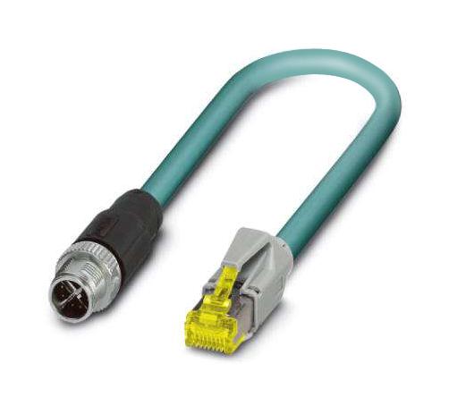 Phoenix Contact 1407472 Sensor Cord, 8P M12 Plug-Rj45 Plug, 2M