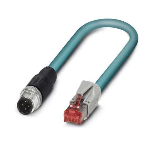 Phoenix Contact 1561797 Sensor Cord, 4P M12 Plug-Rj45 Plug, 2M