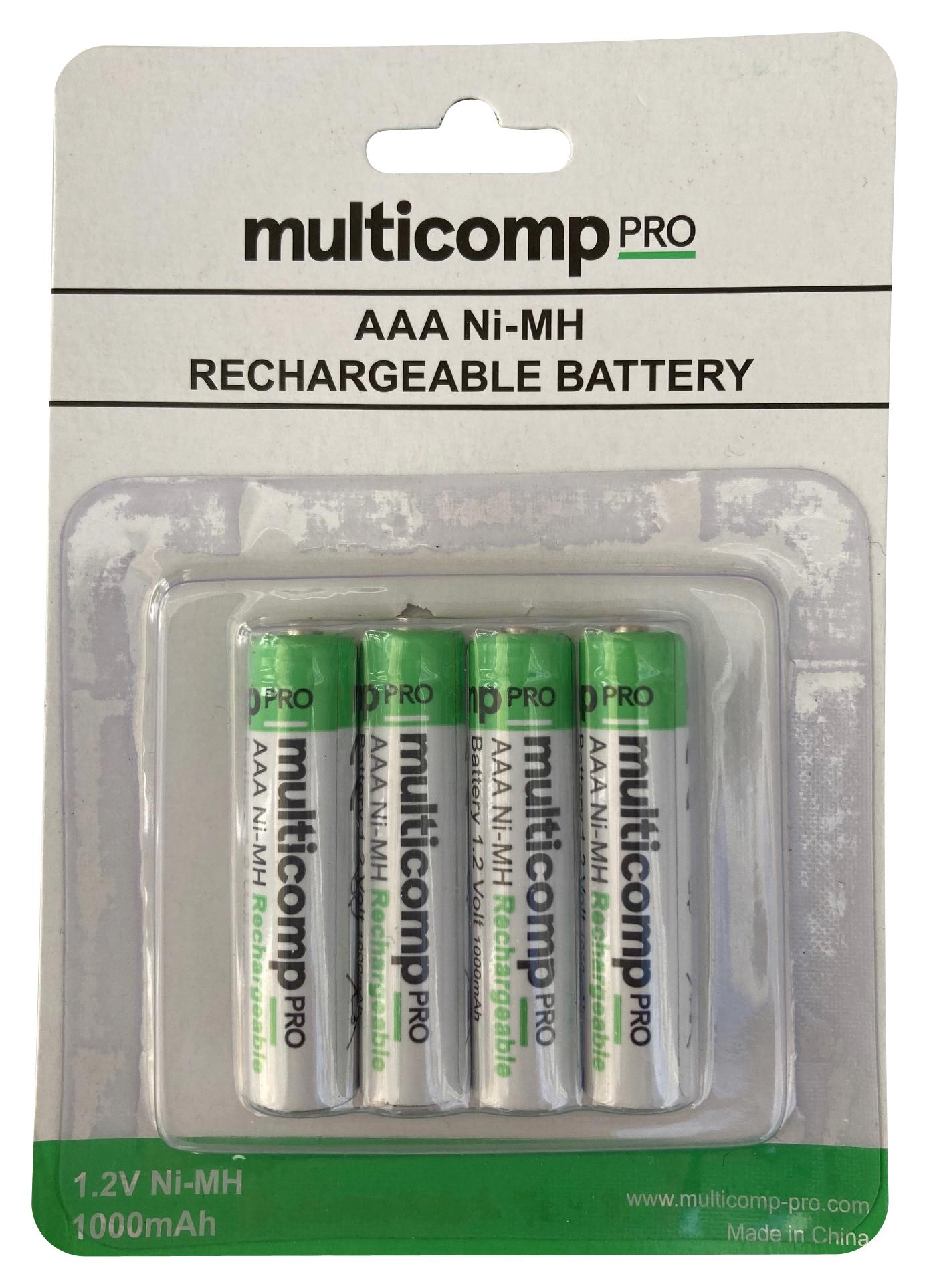 Multicomp Pro Mp001178 Rechargeable Batt, Nimh, 1.2V, 1Ah