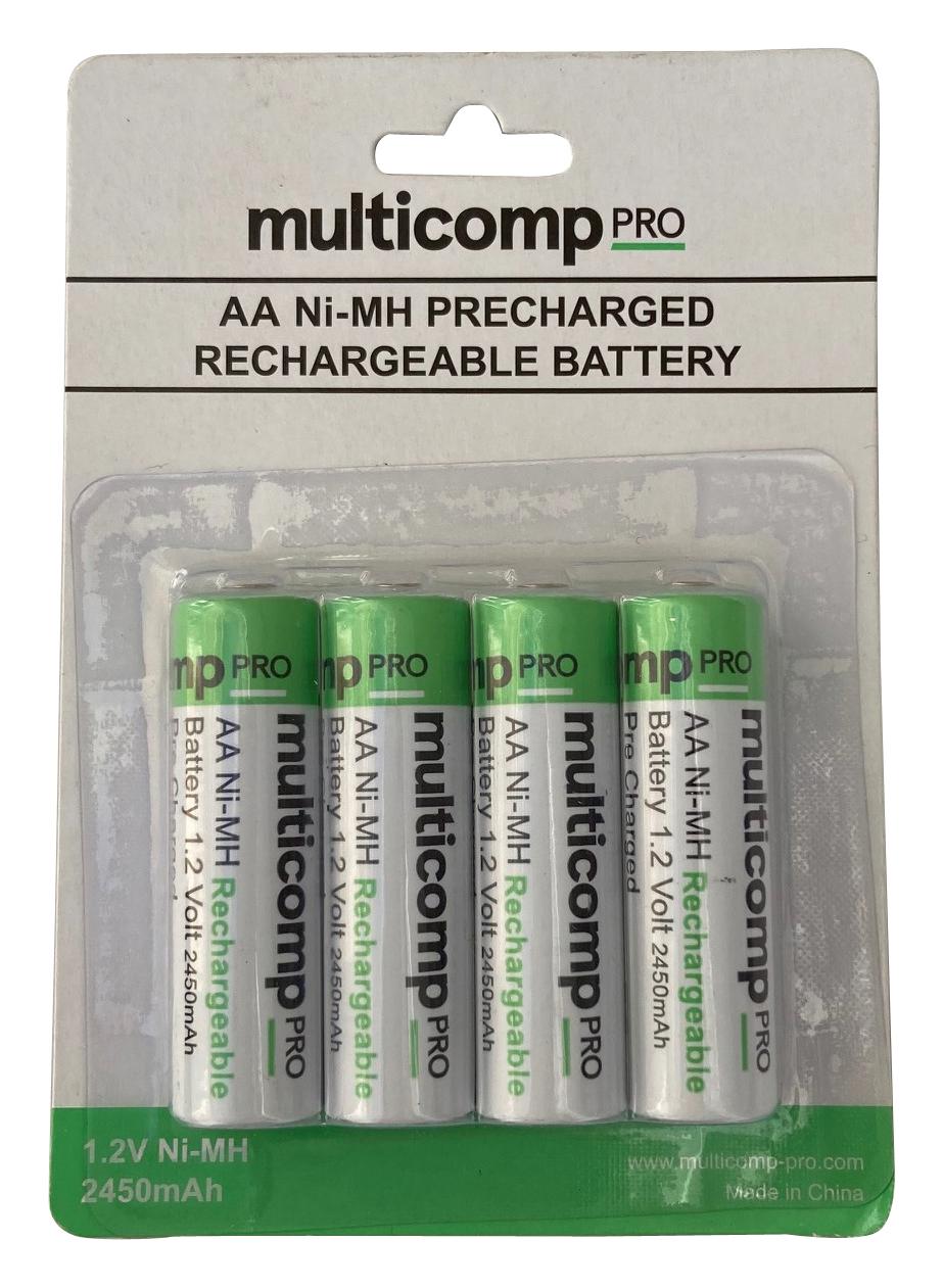 Multicomp Pro Mp001182 Rechargeable Batt, Nimh, 1.2V, 2.45Ah