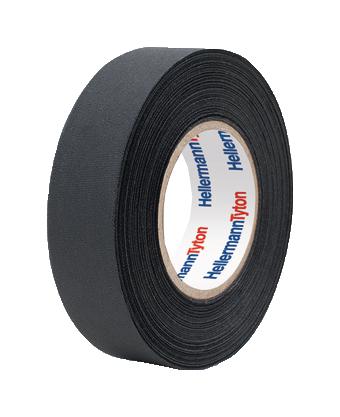 Hellermanntyton 712-10002 Wire Harness Tape, 19 X 0.18Mm, 25M, Blk