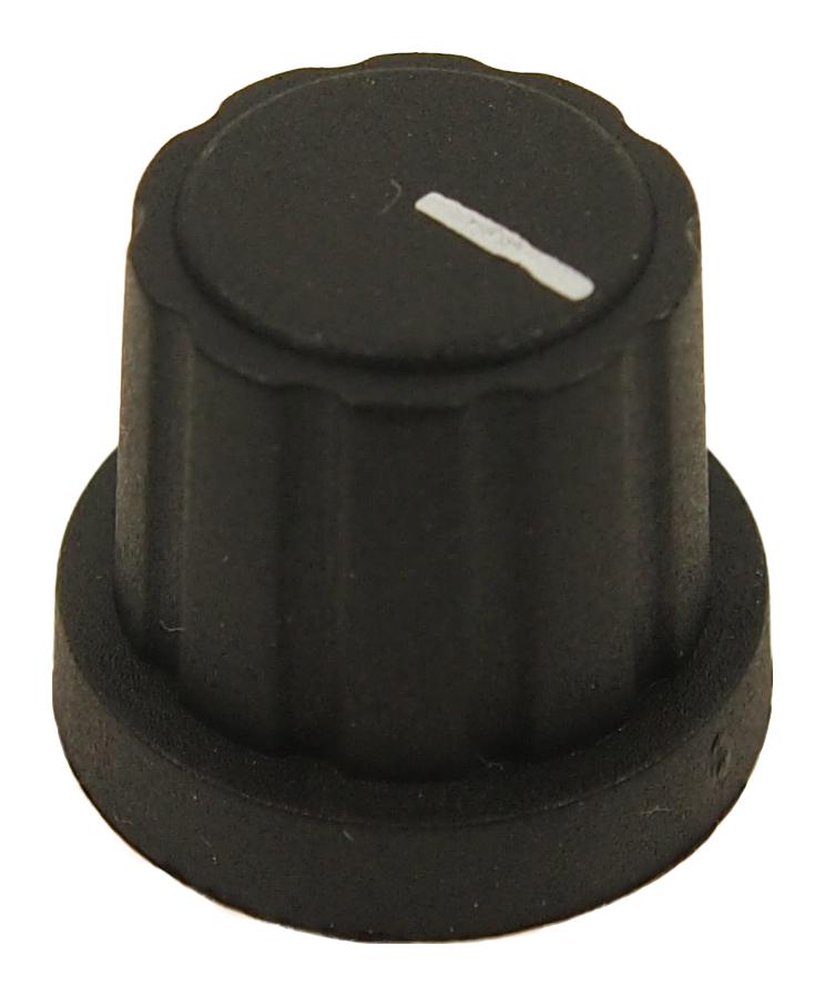 Multicomp Pro Mp3480 Knob, Black, 6Mm Spline, Black Cap