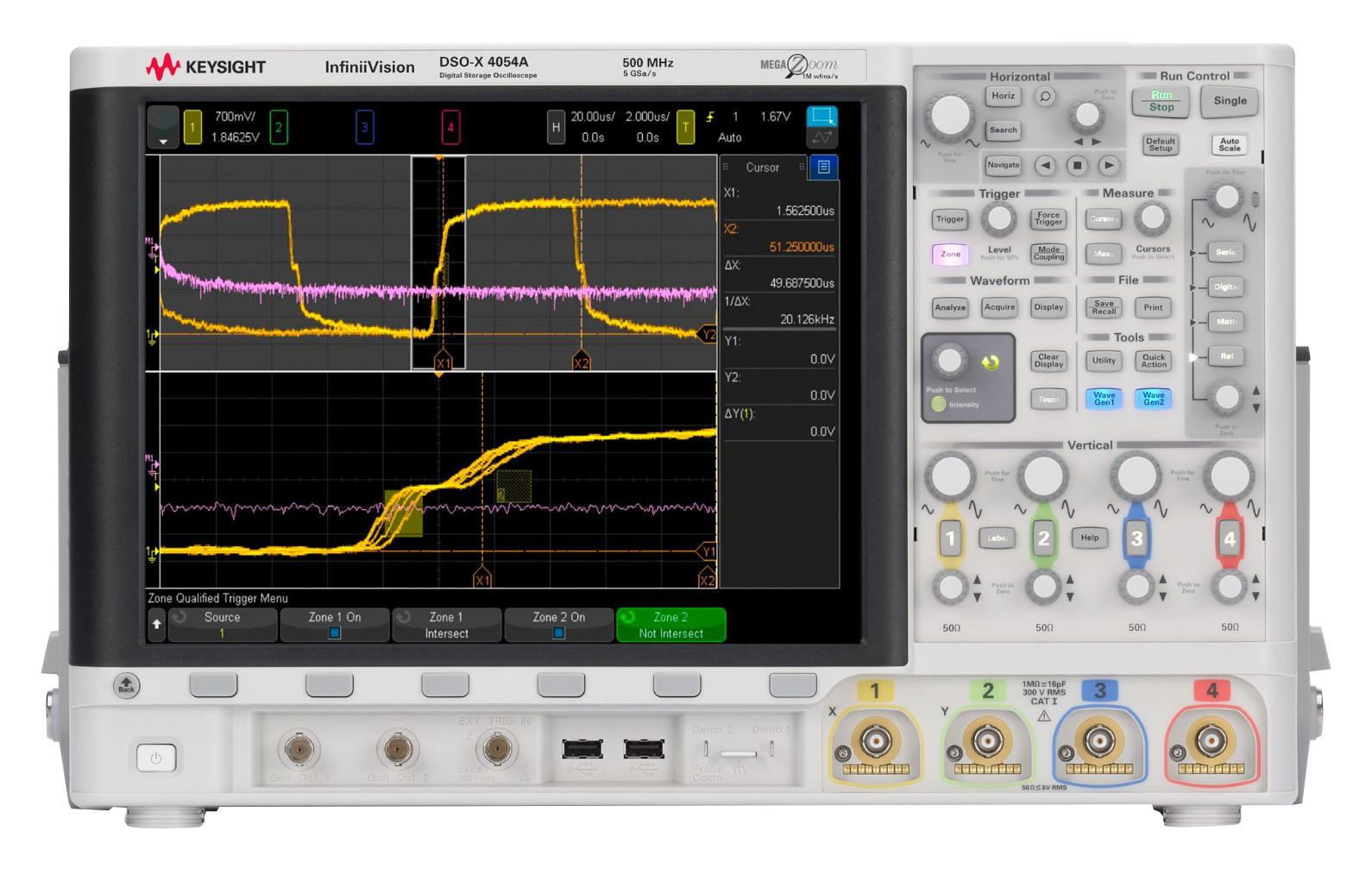 Keysight Technologies Dsox4054A Digital Oscilloscope, 500Mhz, 4Ch, 5Gsps