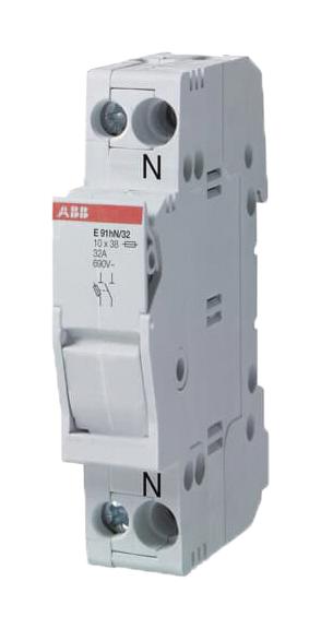 Abb E93N/32 Din Rail Fuse Holder, 3P, 32A, 600V