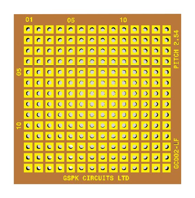 Gspk Circuits Gc002-Lf Prototyping Board, Fr2, 40Mm X 40.5Mm