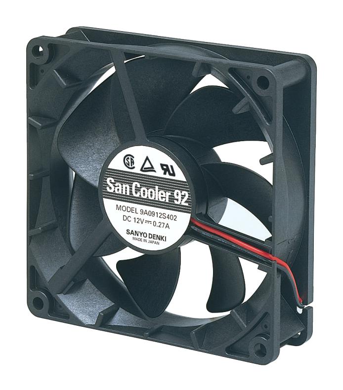 Sanyo Denki 9A0912H4021 Axial Fan, 92Mm, 1.45M3/min, 33Dba, 12V