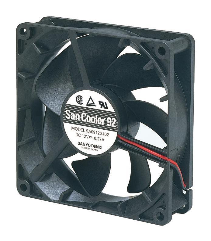 Sanyo Denki 9A0912S401 Axial Fan, 92Mm, 1.66M3/min, 39Dba, 12V