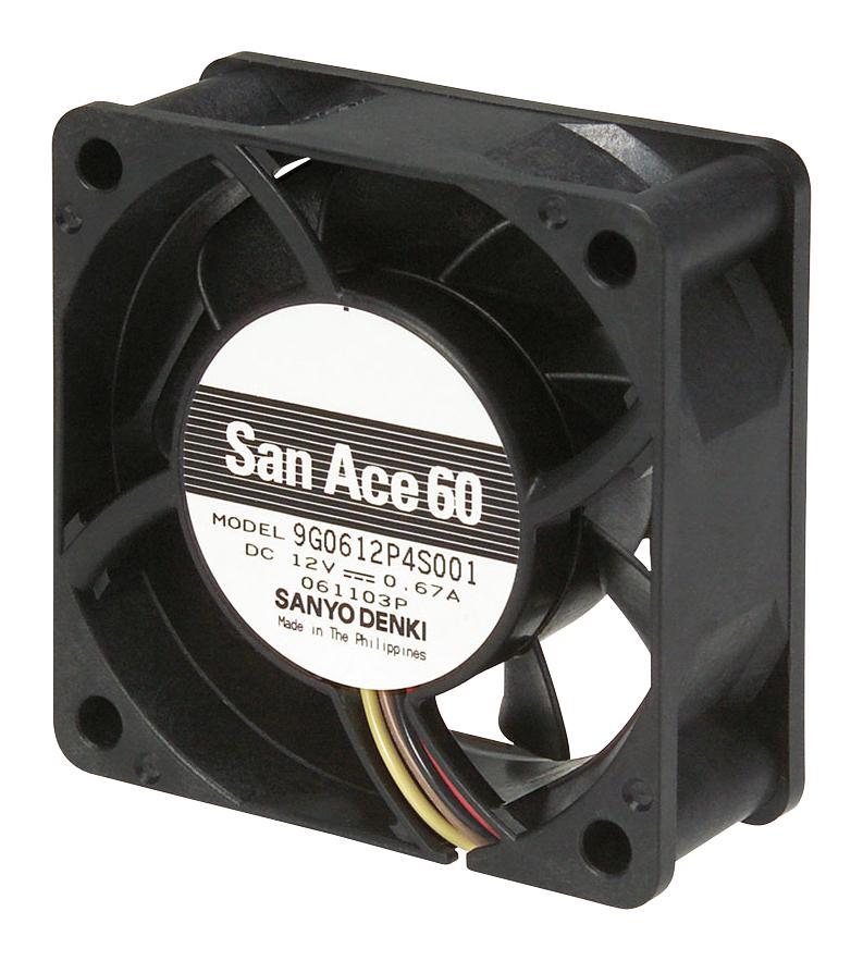 Sanyo Denki 9G0612P4H0011 Dc Axial Fan, 42.7Cu.ft/min, Ball, 60Mm