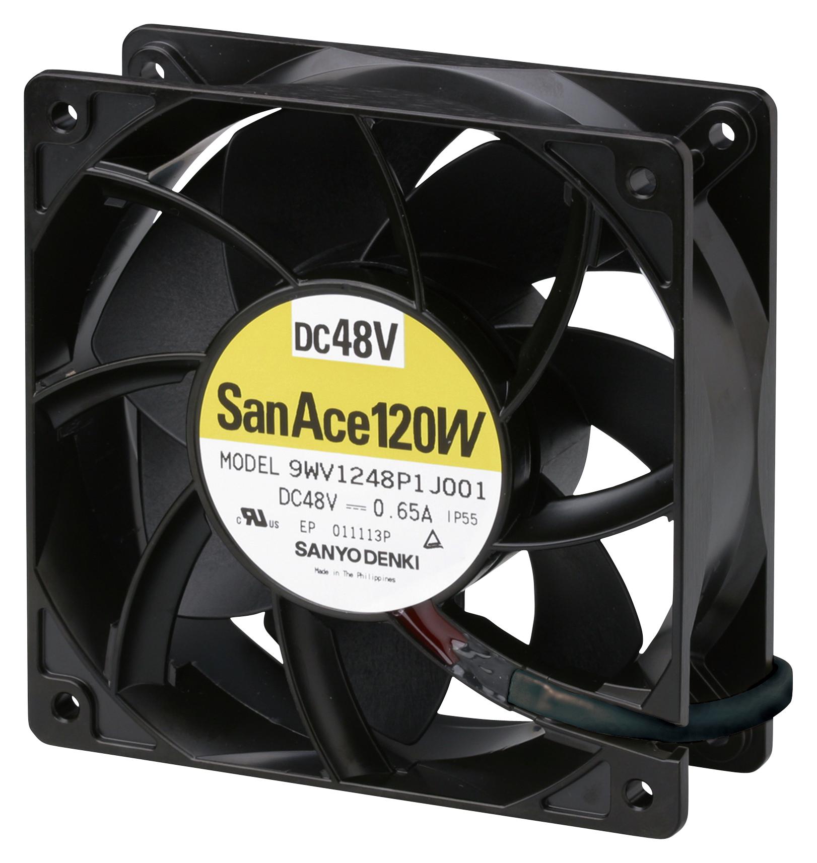 Sanyo Denki 9Wv1224P1H001 Dc Axial Fan, 182Cu.ft/min, Ball, 120Mm