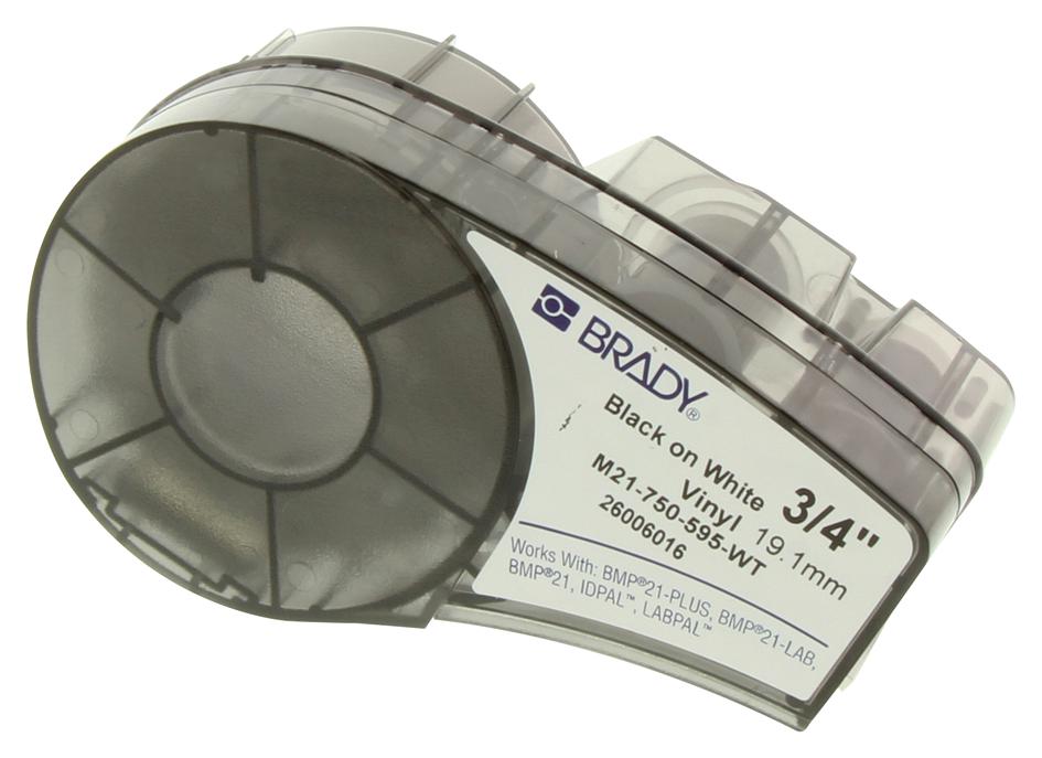 Brady M21-750-595-Wt Label Printer Tape, 6.4M X 19Mm