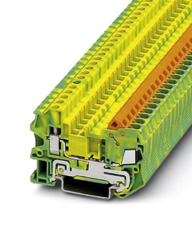 Phoenix Contact 3206555 Din Rail Tb, Push In Lock/screw, 2Pos