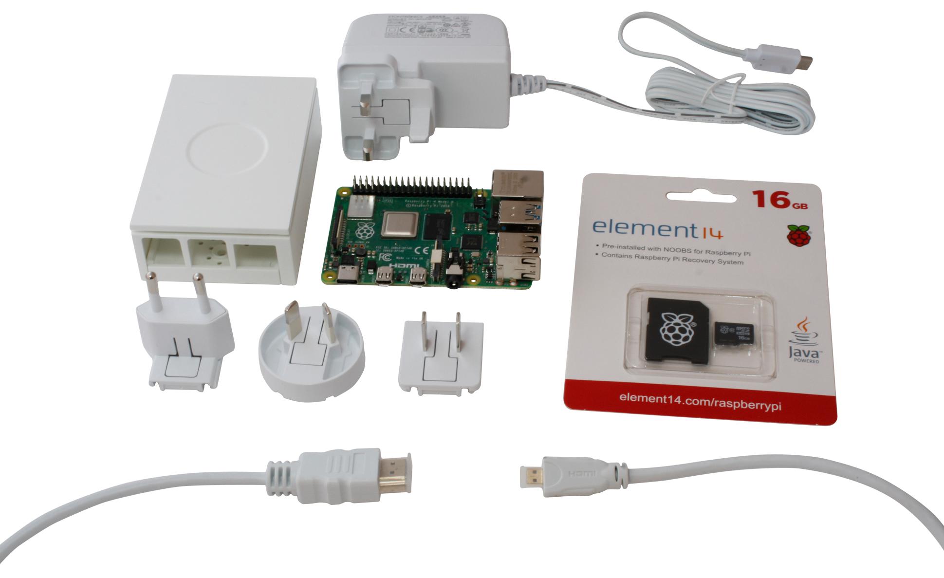 Multicomp Pro Rpi4-Mp-Starter Kit-White-4Gb. Raspberry Pi 4B Starter Kit, 4Gb, White