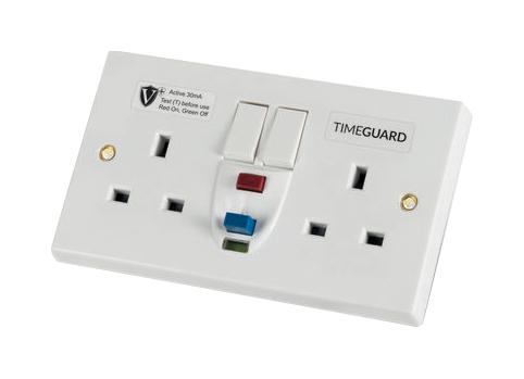 Timeguard Rcd05Wavn Rcd Socket, 13A, 230Vac, Active, 2 Gang