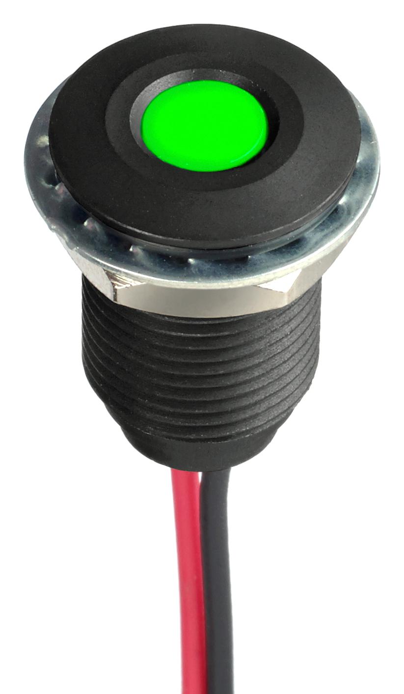 Apem Q10F5Anxxg12E Led Panel Indicator, Green, 10Mm, 12Vdc