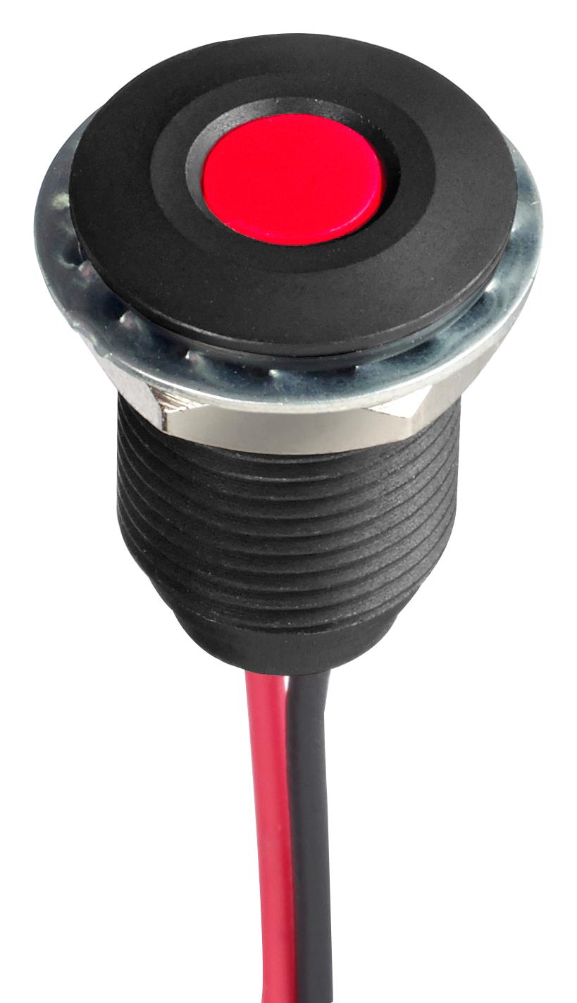 Apem Q10F5Anxxr12E Led Panel Indicator, Red, 10Mm, 12Vdc