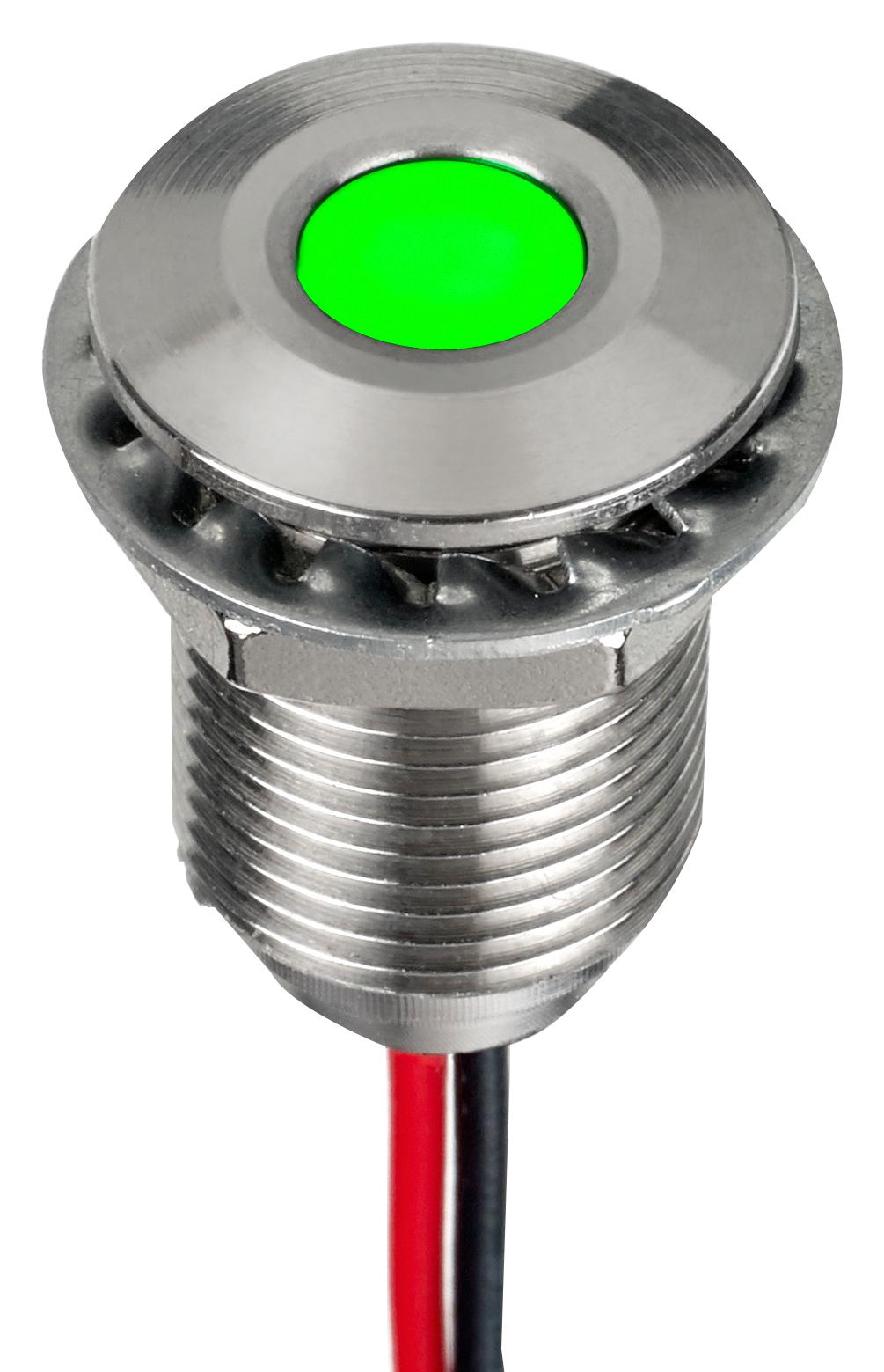 Apem Q10F5Sxxhg12E Led Panel Indicator, Green, 10Mm, 12Vdc