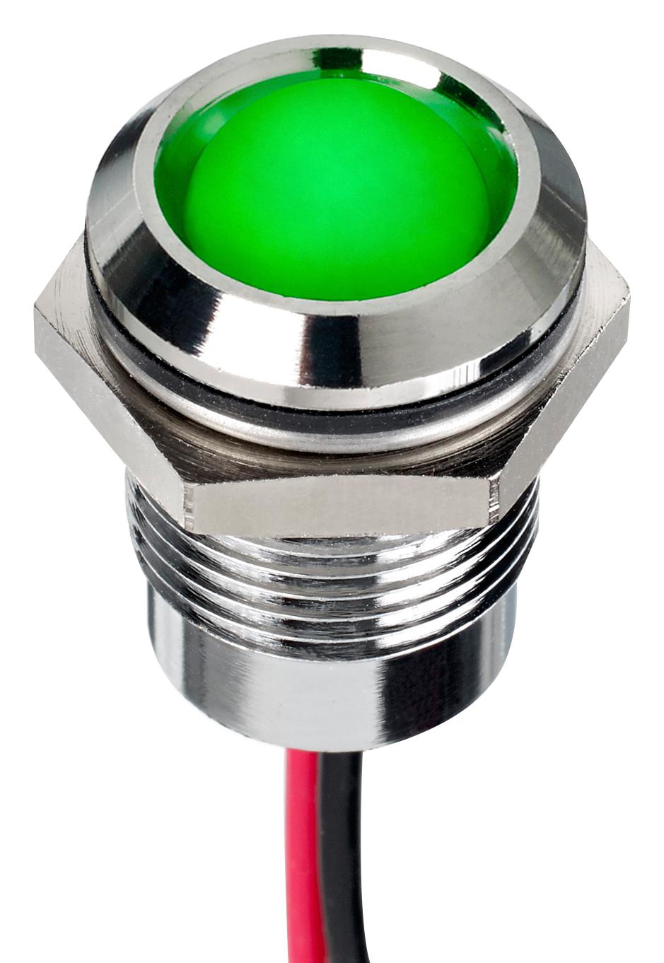 Apem Q14P5Cxxhg24E Led Panel Indicator, Green, 14Mm, 24Vdc