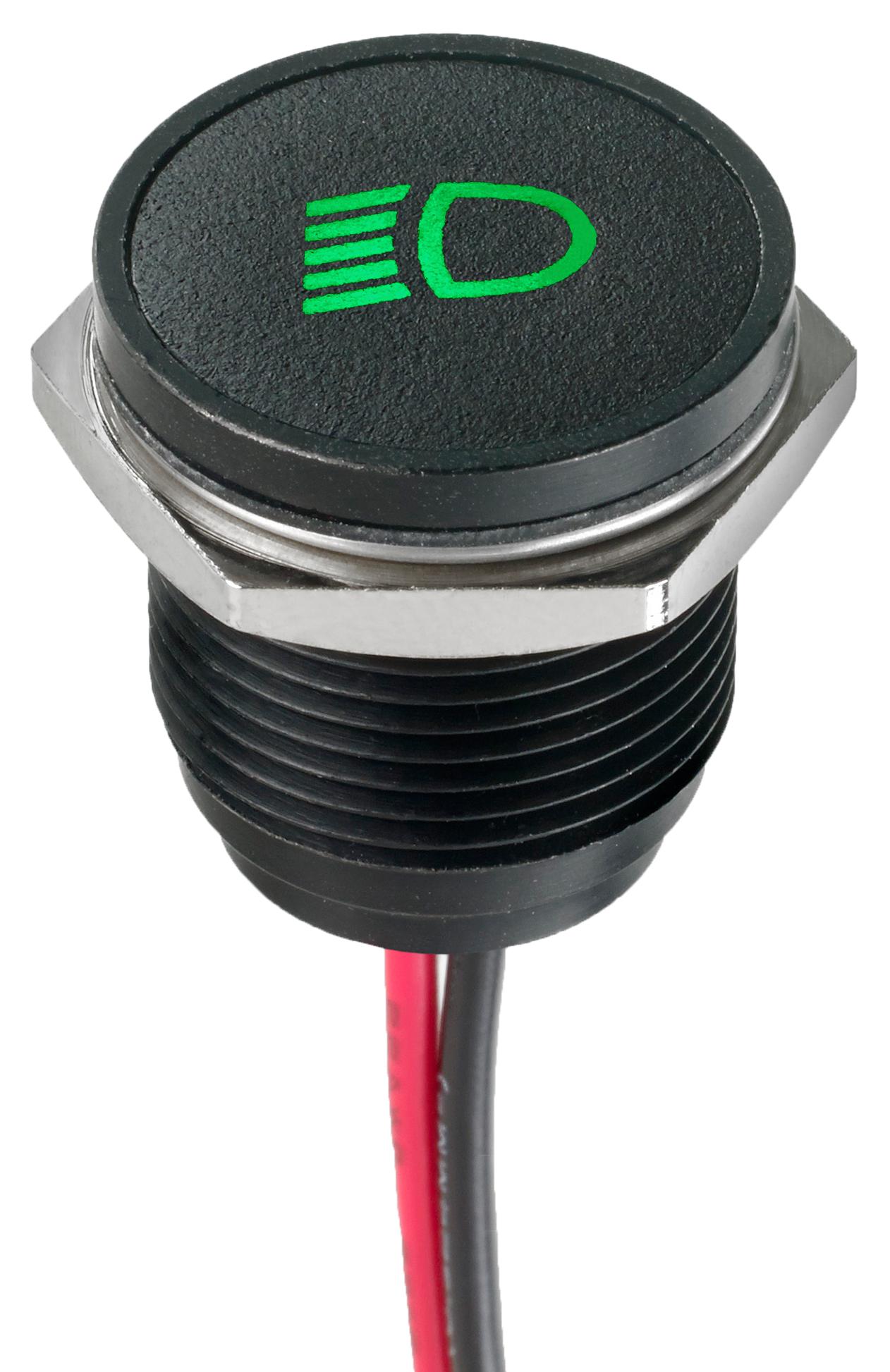 Apem Q16F5Bxxhg12E-397 Led Panel Indicator, Green, 16Mm, 12Vdc