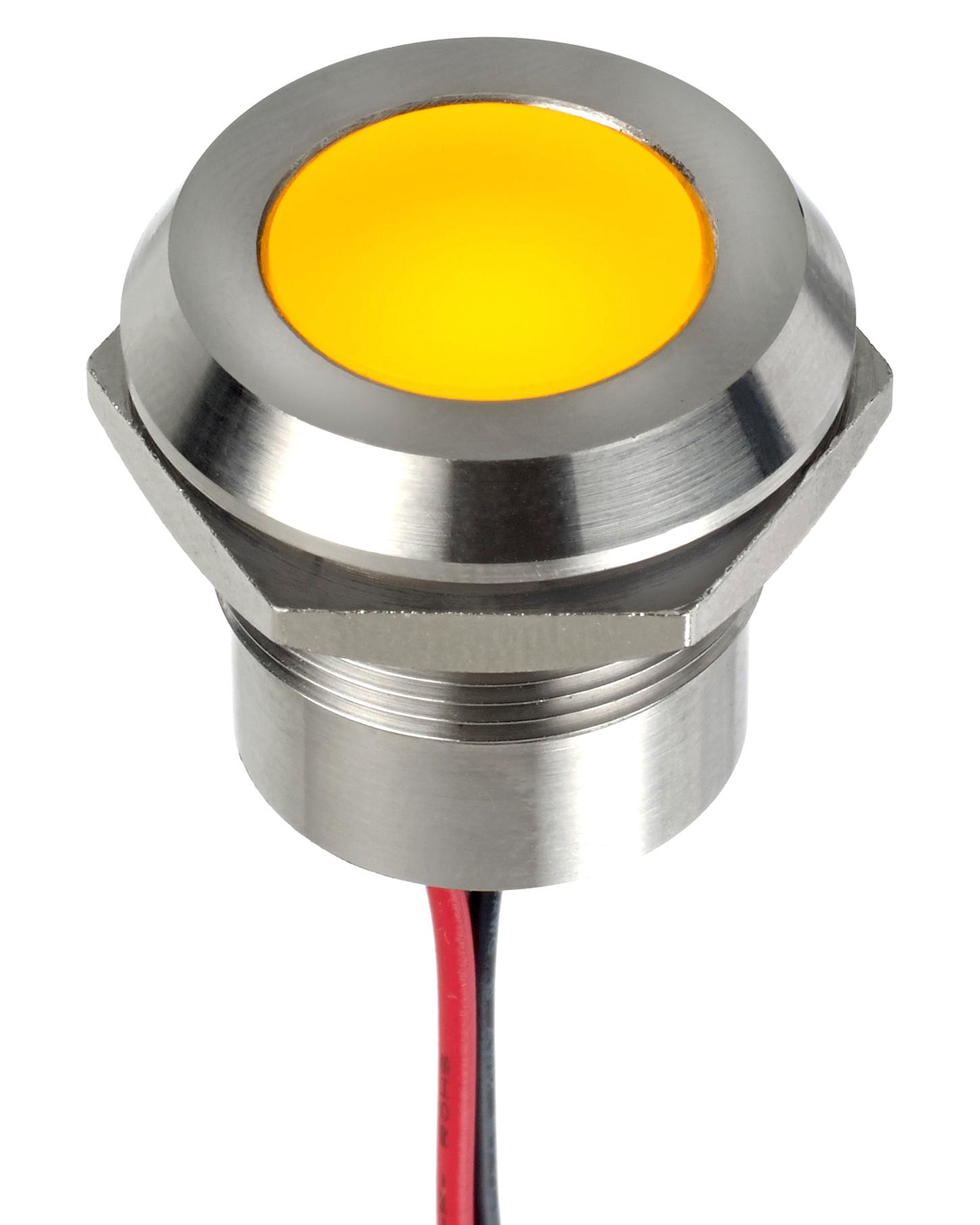 Apem Q22Y5Sxxsy220E Led Panel Indicator, Yel, 22Mm, 220Vac