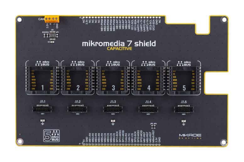 Mikroelektronika Mikroe-3633 Mikromedia 7 Capacitive Shield, 5 Socket