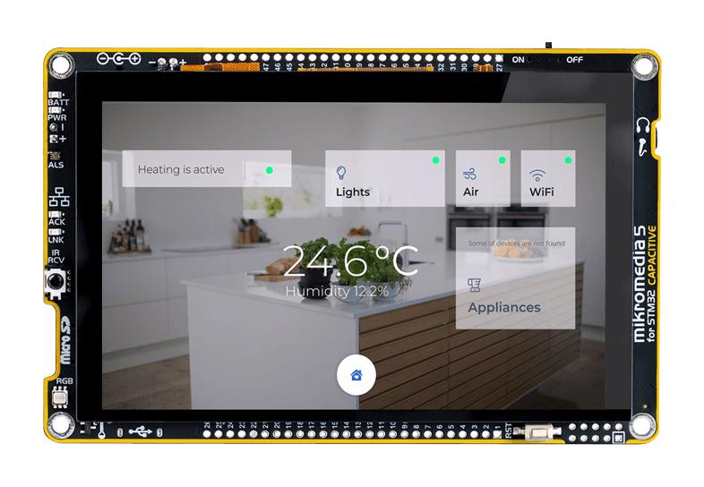 Mikroelektronika Mikroe-3896 Dev Board, Multimedia And Gui-Centric