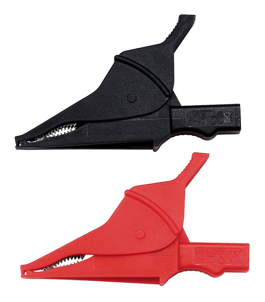 Chauvin Arnoux P01295457Z Crocodile Clip, Black/red, 2Pc