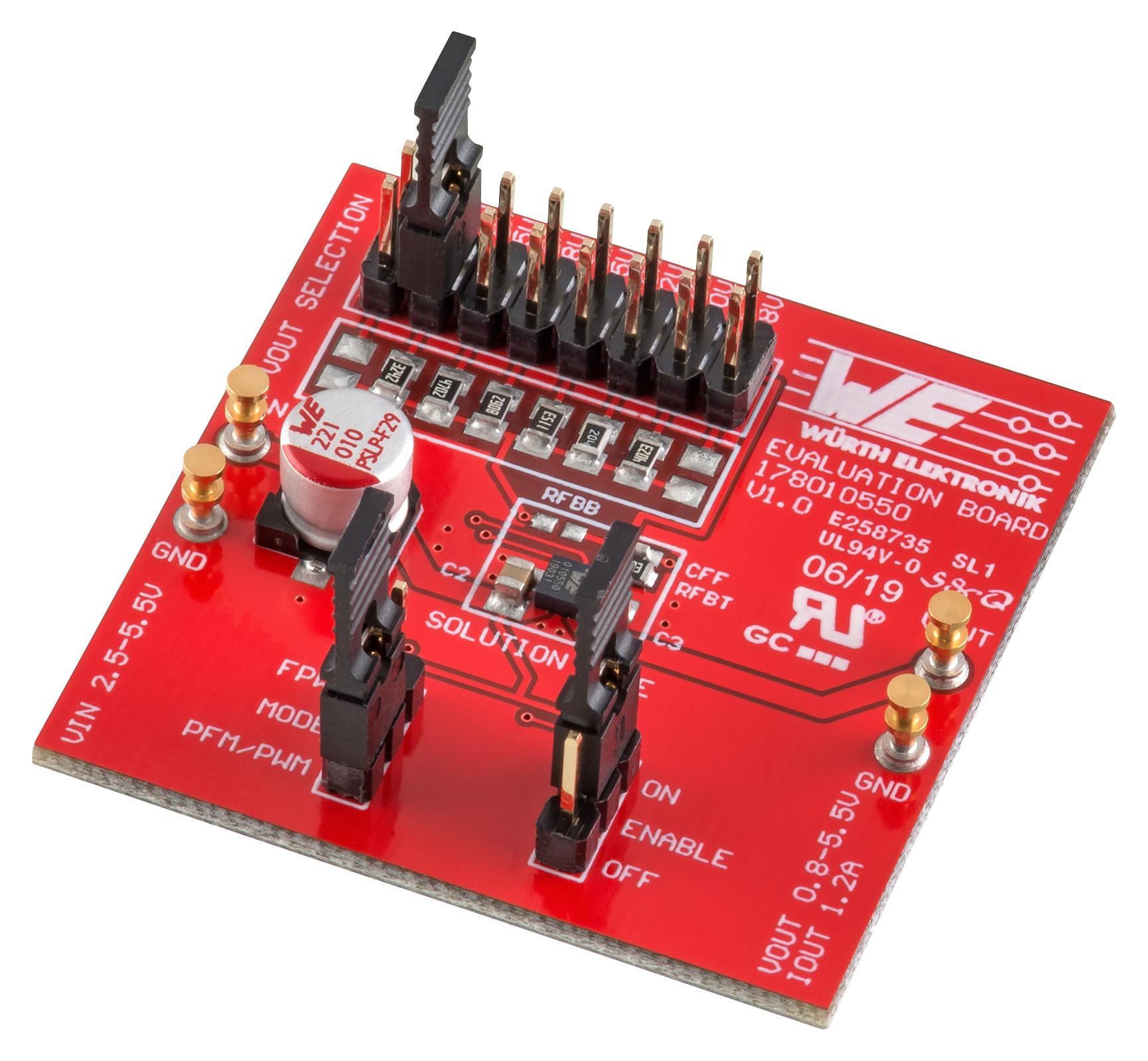 Wurth Elektronik 178010550 Eval Board, Synchronous Buck Regulator