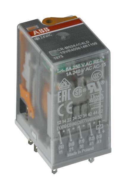 Abb 1Svr405613R2100 Power Relay, 4Pdt, 120Vac, 6A, Socket