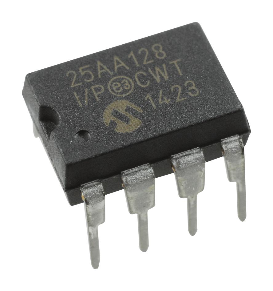 Microchip 25Aa128-I/p Eeprom, 128Kbit, -40 To 85Deg C