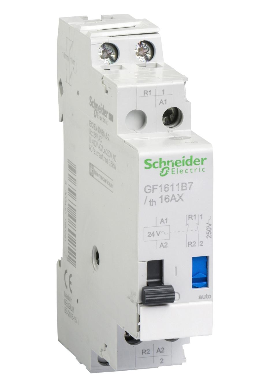 Schneider Electric Gf1611B7 Impulse Relay, Spst-No/nc, 16A, 250Vac