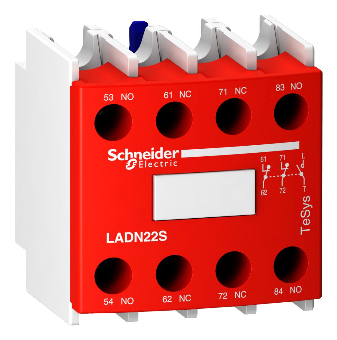 Schneider Electric Ladn22S Auxiliary Contact Block, 2No/2Nc, 690Vac