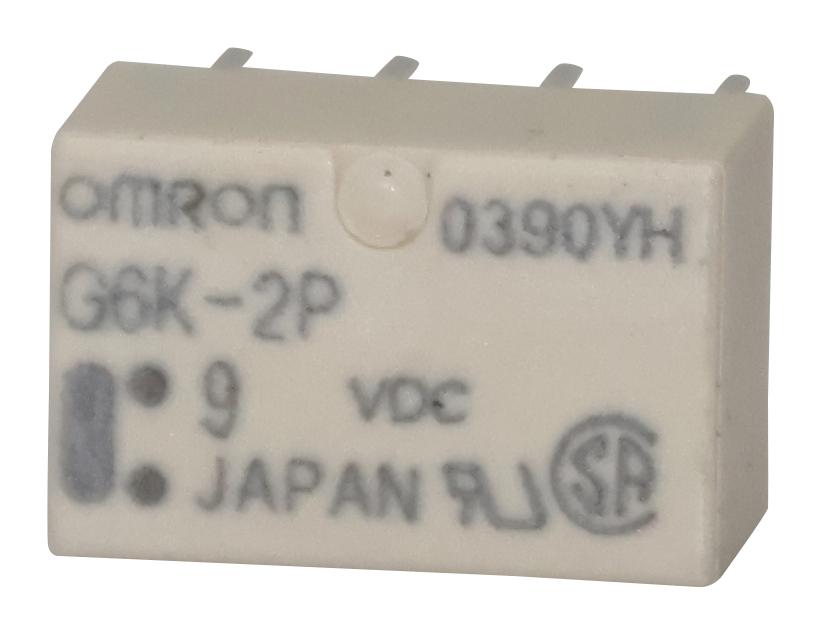 Omron Electronic Components G6K-2P  Dc9 Signal Relay, Dpdt, 9Vdc, 1A, Th