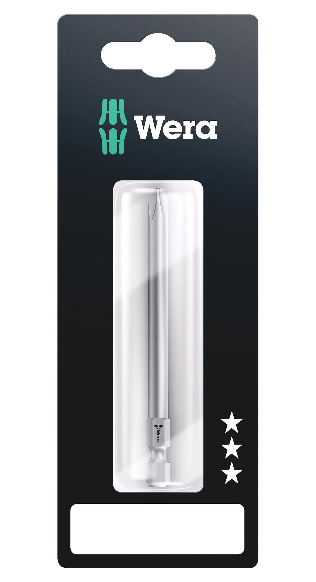 Wera 851/4 Z Ph 3 X 152 Mm Sb Hex Bit, Phillips, Ph3, 152Mm