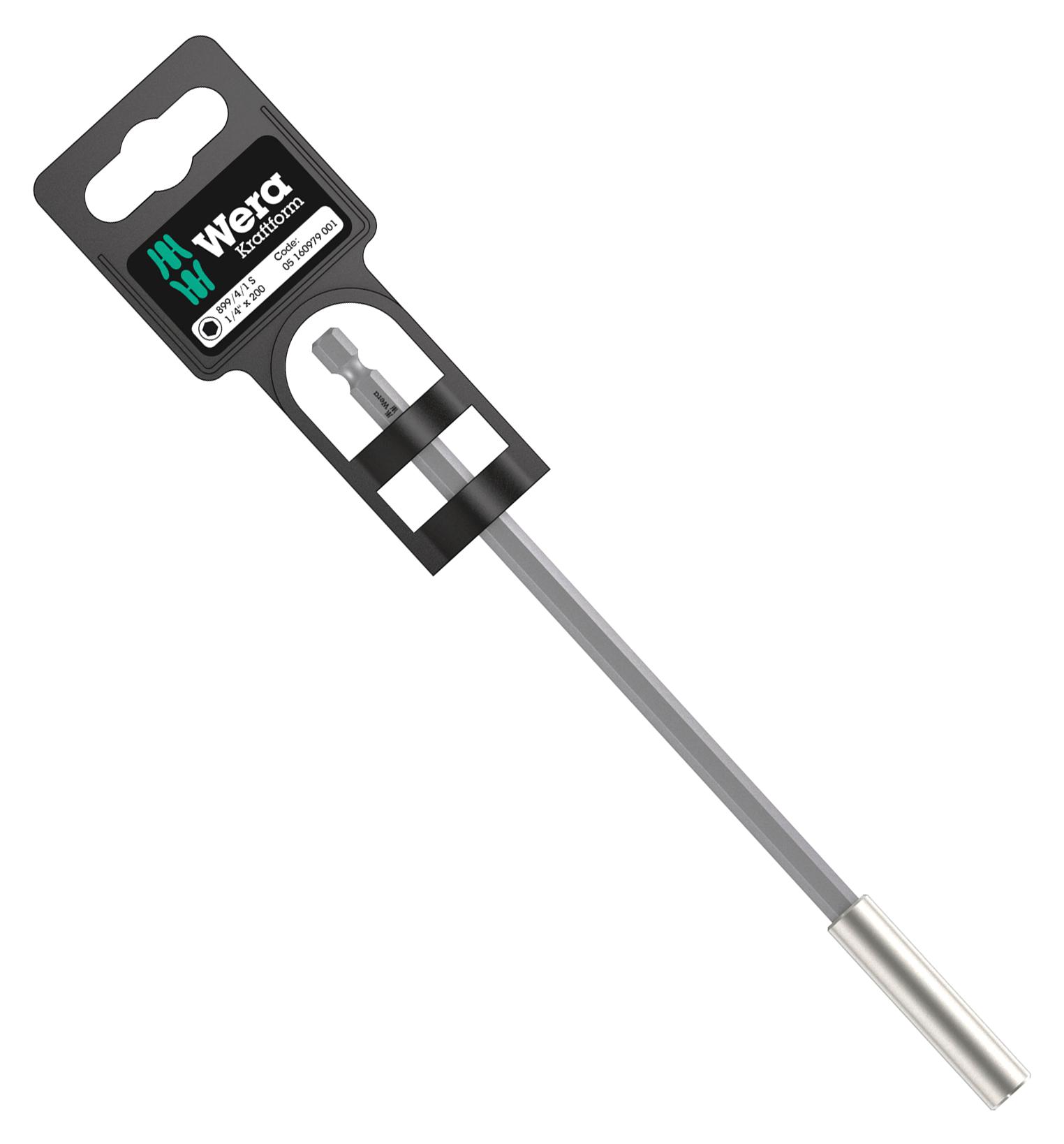 Wera 899/4/1 S 1/4 X 200 Mm Hex Bit Holder, 1/4, 200Mm