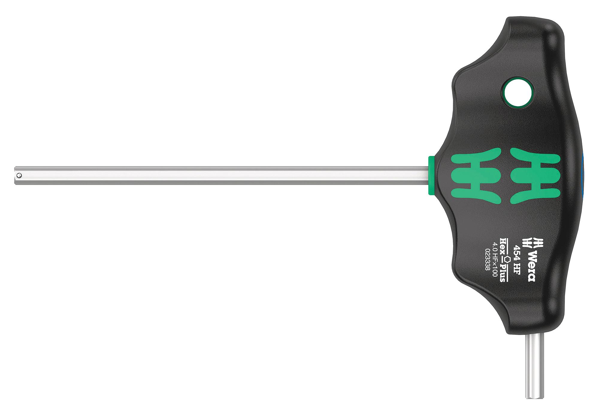 Wera 454 Hex-Plus Hf 4 X 100 Mm Hf T-Handle Hex Screwdriver, 4Mm, 138Mm