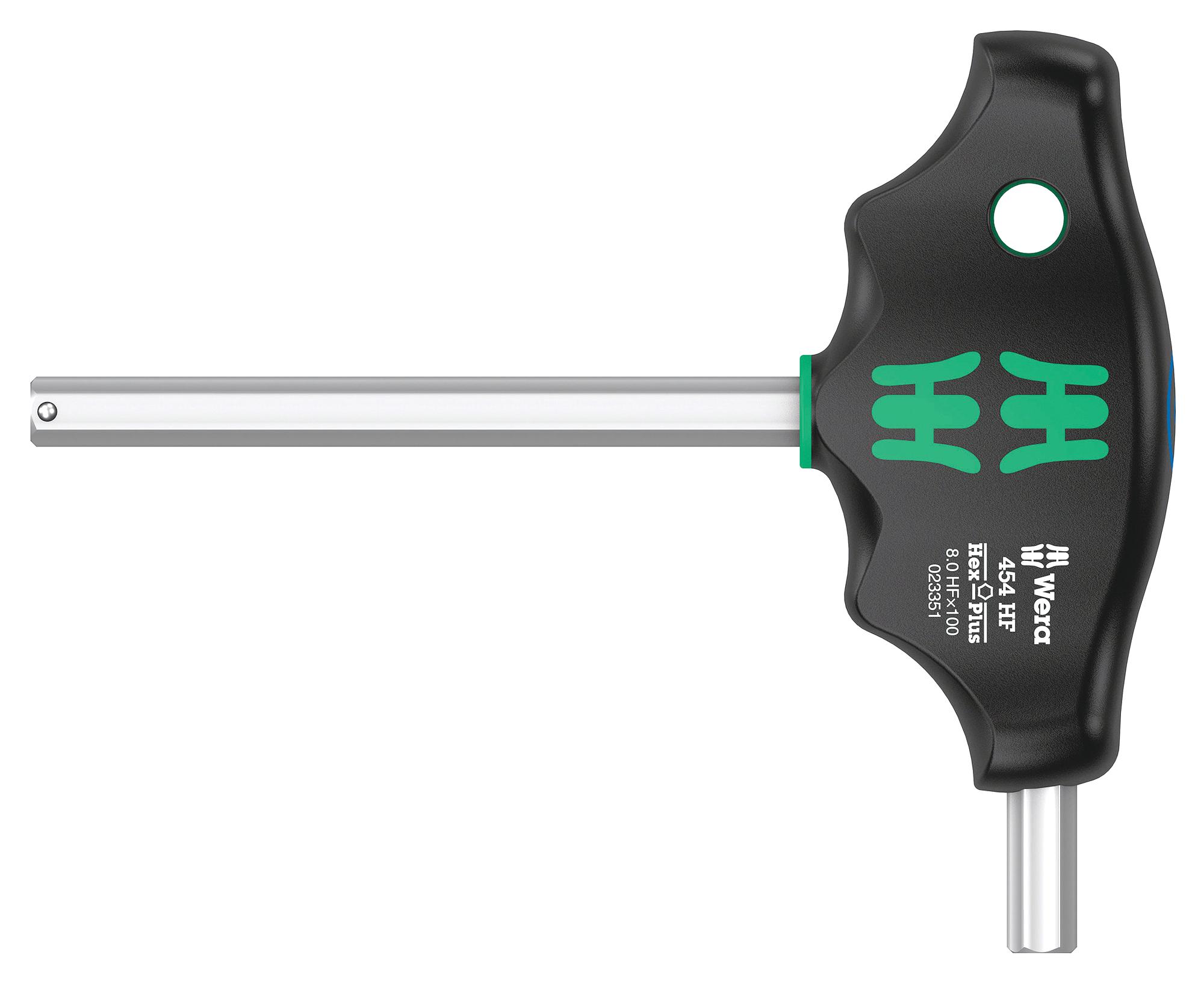 Wera 454 Hex-Plus Hf 8 X 100 Mm Hf T-Handle Hex Screwdriver, 8Mm, 149Mm