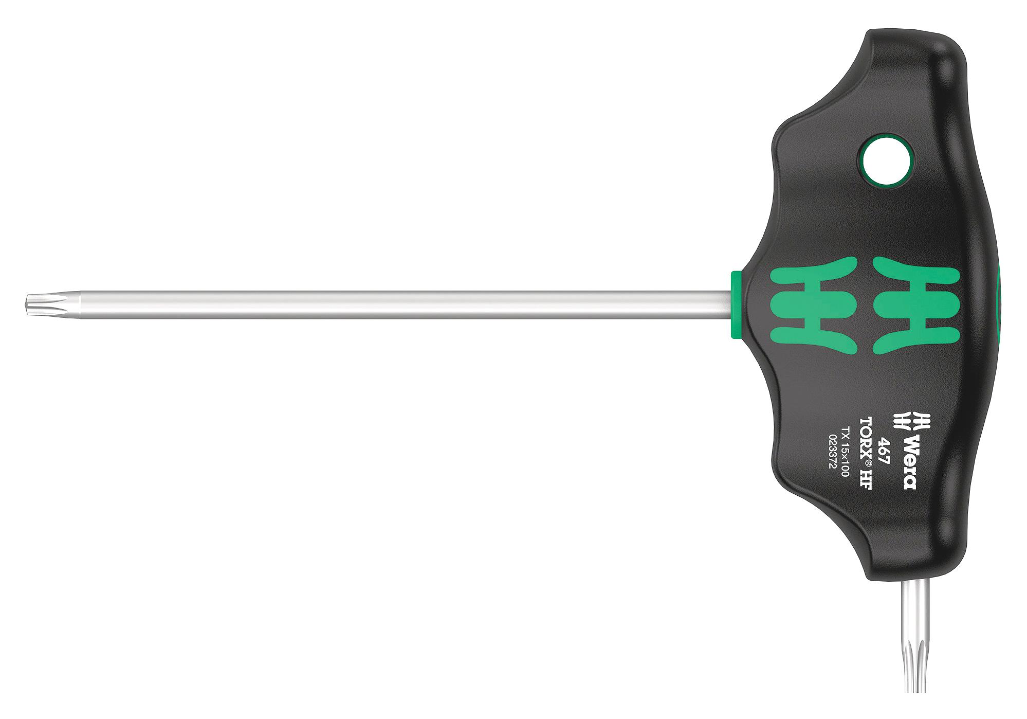 Wera 467 Tx Hf 15 X 100 Mm T-Handle Screwdriver, Torx, T15, 100Mm