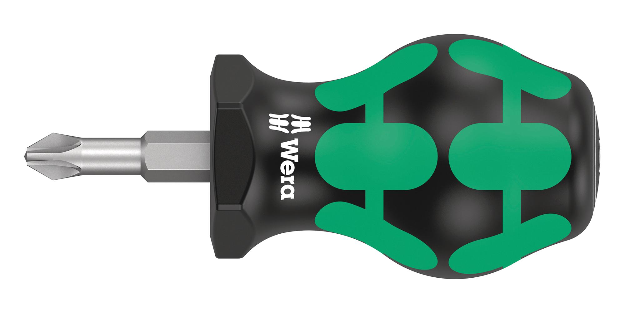 Wera 355 Stubby Pz 2 X 25 Mm Pozidriv Screwdriver, Pz2, 79Mm