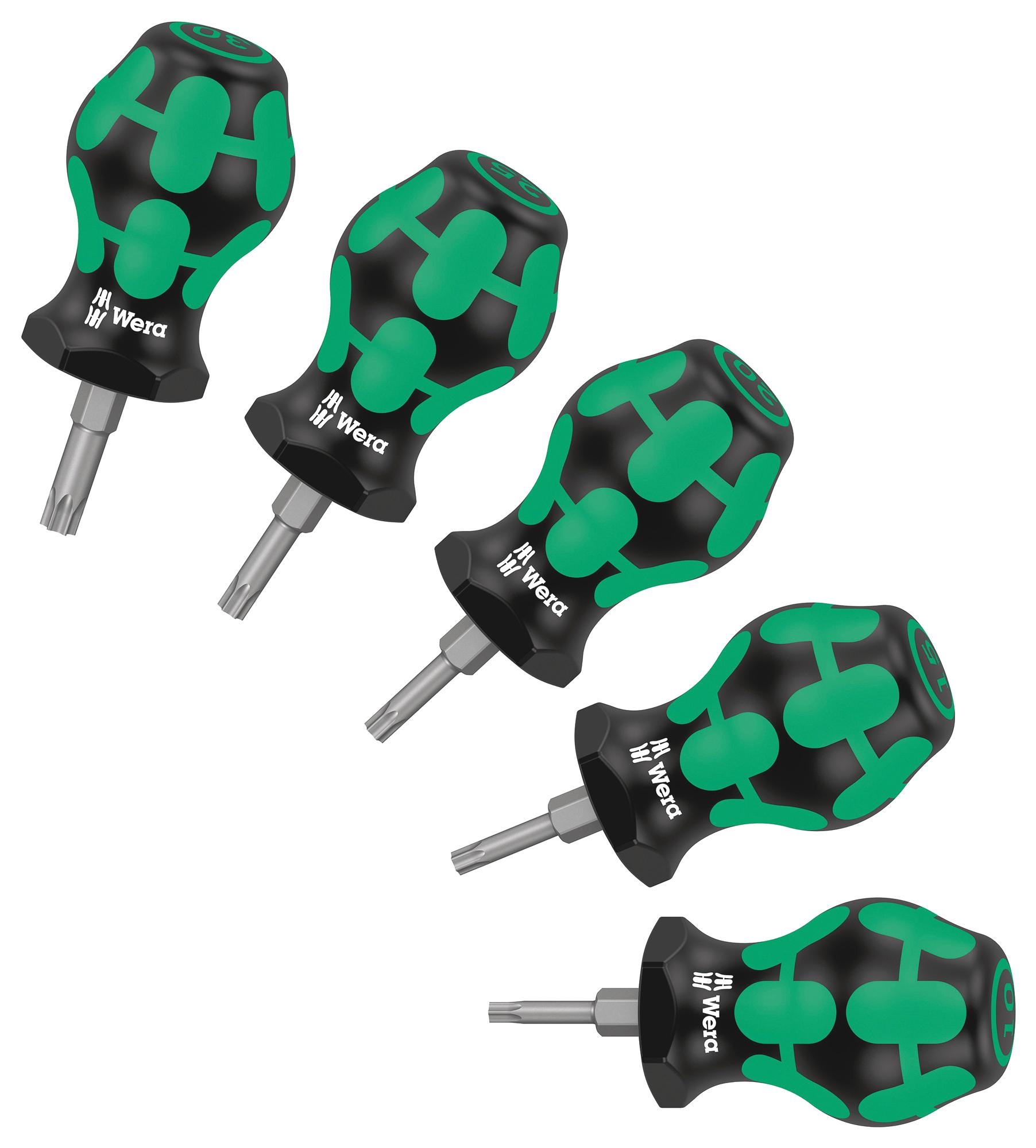 Wera Stubby Set Tx 1 Stubby Torx Screwdriver Set, 5Pc